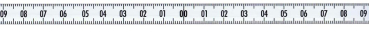 Skalenbandmaß weißlackiert 1 - 0 - 1 m, mit Selbstklebefolie, 10mm